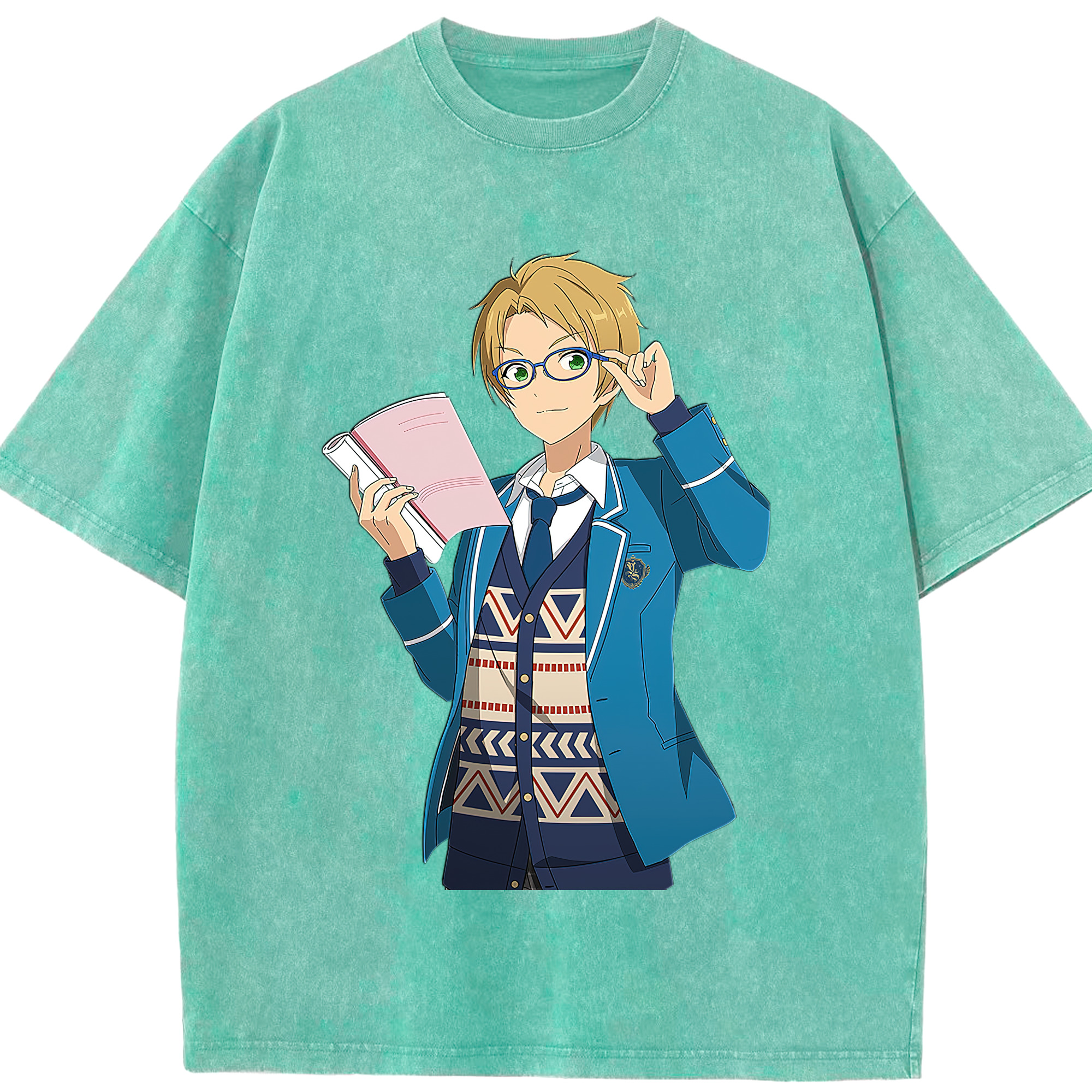 （画像用） あんさんぶるスターズ! Ensemble Stars 綿100% ヴィンテージ風 半袖Tシャツ（フロントプリント）